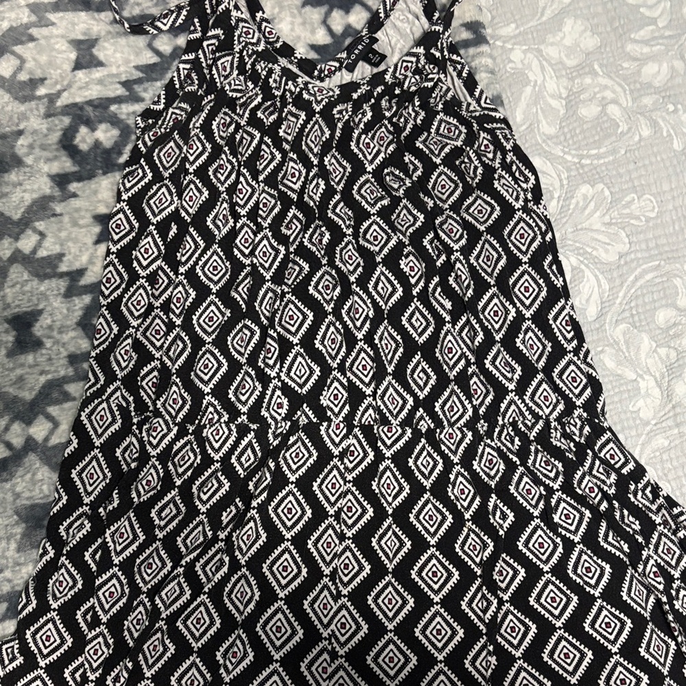 Torrid Black and White Patterned Top